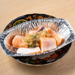 サーモンハラスのネギ塩焼き