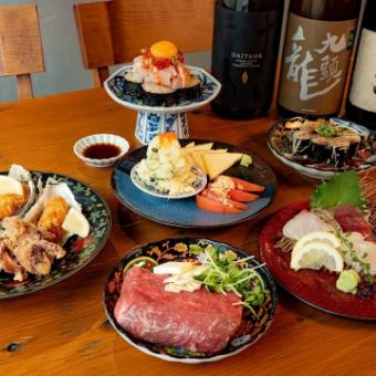 寿司×鉄板ステーキコース《全6品＋飲み放題付き》