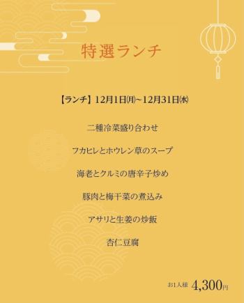 Special Lunch *December 1st (Mon) - December 31st (Wed), 2025