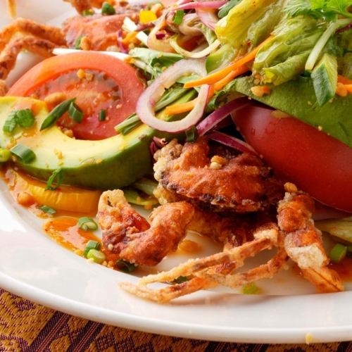 Soft shell crab and avocado salad