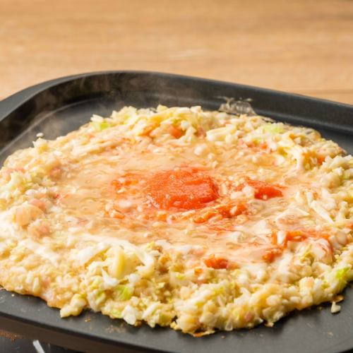 お席で作って楽しめる！明太チーズもんじゃ