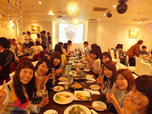 At the university circle's welcome party♪