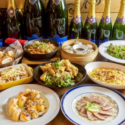 전세&각종 연회에◎캐주얼 코스 전 요리 9품+120분[음방]⇒4000엔(부가세 포함)