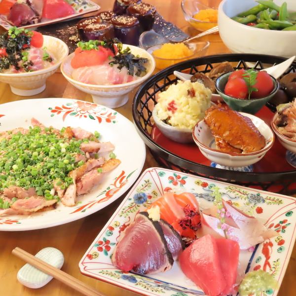 【飲み放題付き】メインが変わる大人気のお晩菜と炭火焼お宴会コース