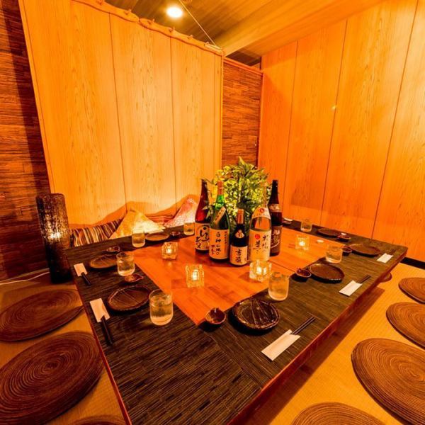 There is also a private room with a tatami room that can accommodate up to 20 people! The Japanese-style private room with the rich scent of rush can be safely used by customers with babies and children. If you have any requests, please feel free to contact us♪