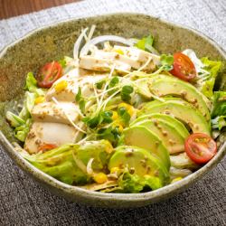 Healthy avocado and tofu salad
