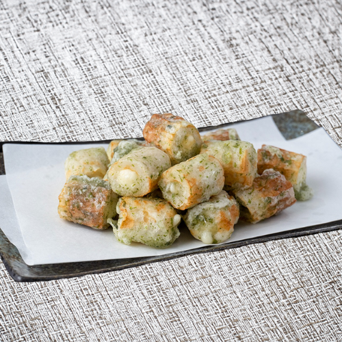 Deep-fried chikuwa with cheese / Deep-fried sweet shrimp / Deep-fried lotus root