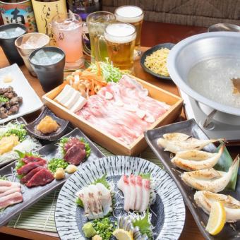 可以享用马肉生鱼片和鸡肉生鱼片的套餐【附2小时无限畅饮】8道菜品5,800日元→5,500日元