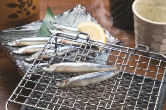 Grilled silver-striped herring