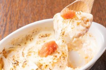 Pollock roe potato salad with grilled cheese