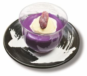 Moist homemade purple sweet potato mousse