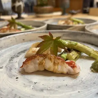 【平日限定】　　【お昼】お料理 ます田のショートコース　6000円（メイン：旬魚の炭火焼き）