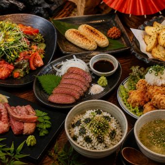 【2時間飲み放題付】牛タン炙り刺しと名物かしわ天堪能◎とり仙コース【全8品/4500円→3500円】