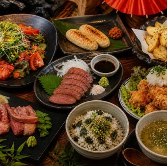 【2時間飲み放題付】牛タン炙り刺しと名物かしわ天堪能◎とり仙コース【全8品/4500円→3500円】