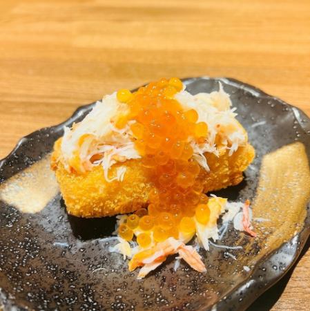整只雪蟹和鲑鱼子！北海道蟹奶油可乐饼