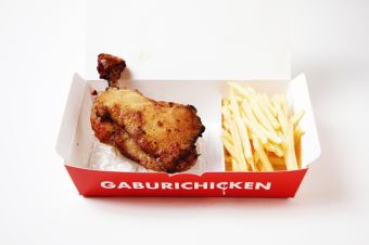 Chicken chicken with bone (with fries)