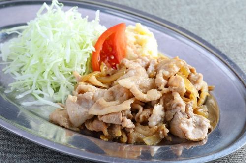 釜飯と並ぶ一番人気☆国産豚を使用した生姜焼き！