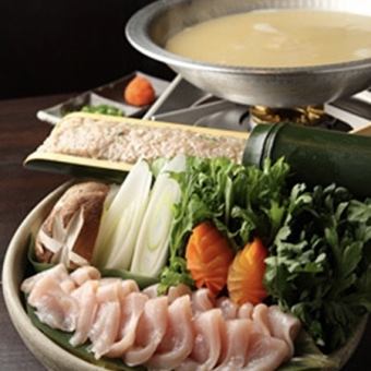 ■推薦用於宴會♪ ■雞肉miza mizutaki套餐（7道菜） 1人5,200日元