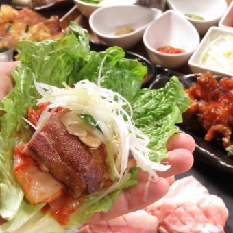 [All-you-can-eat 80+ kinds of food including samgyeopsal + all-you-can-drink 20 kinds of soft drinks] 2 hours 3,580 yen