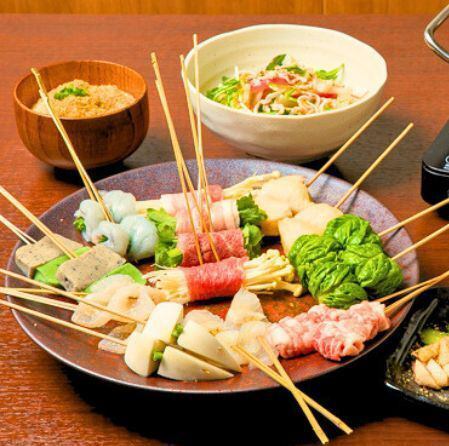 Enjoy the healthy "Kushi Shabu" with its rich broth!