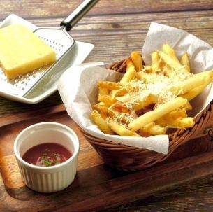 Truffle-scented fries with freshly shaved parmesan cheese