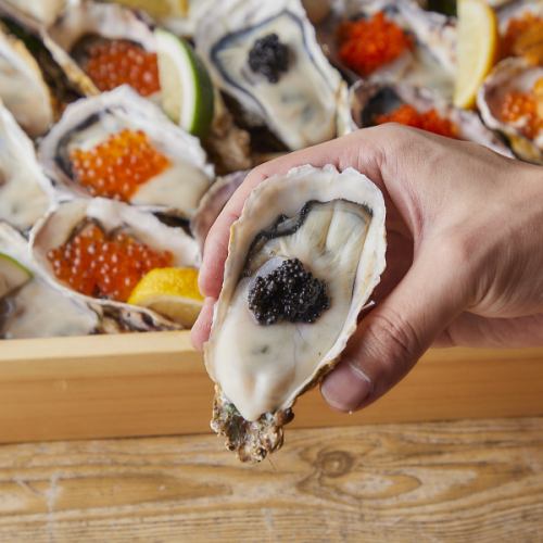 Topped with caviar