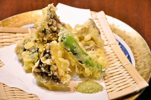 Shiitake mushroom tempura from Oita prefecture