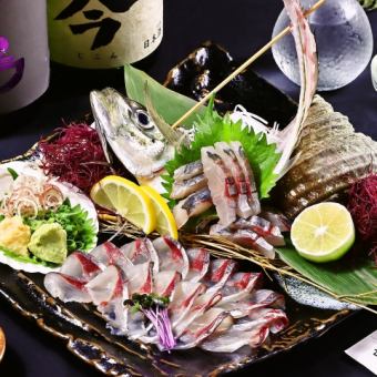 【豪華宴会◆華】関アジ船盛、蟹すきしゃぶ、黒毛和牛ステーキ、河豚◆10品飲放付