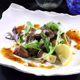 一口カットステーキ　春野菜のグリル