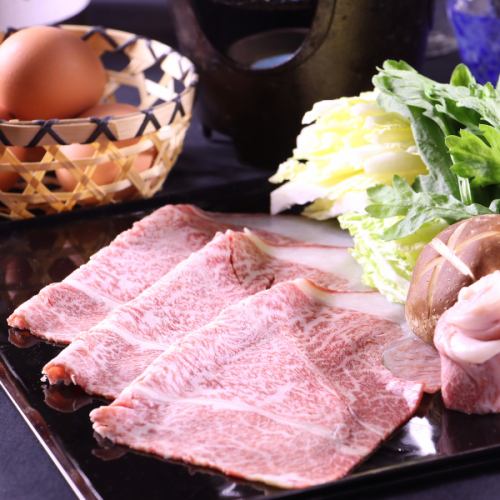 宮崎県産和牛の"すき焼"小鍋　蘭王たまご