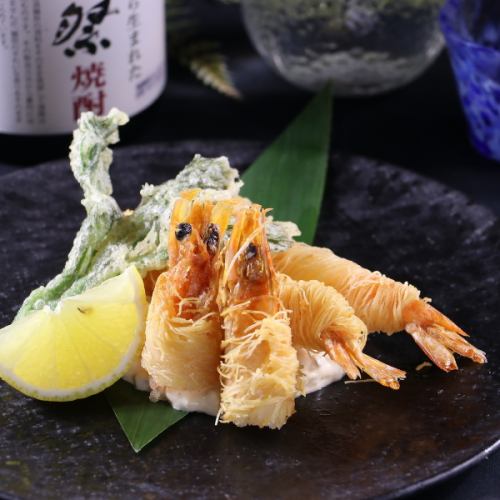 海老のカダイフ巻　かぼすタルタル