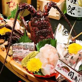 Whole spiny lobster sashimi