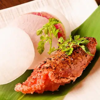 Grilled Hakata mentaiko (spicy cod roe)