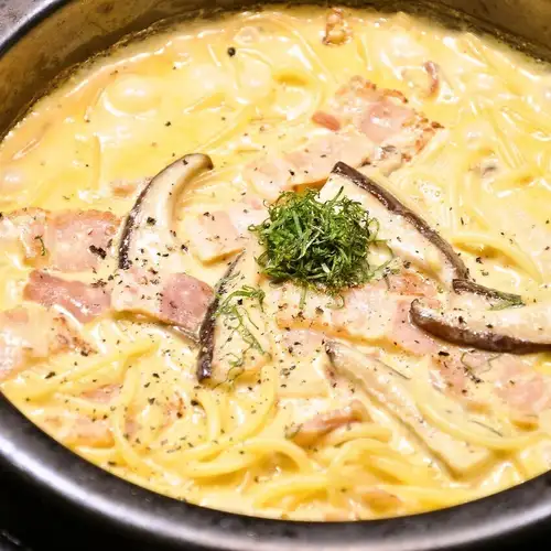 일본식 돌구이 카르보나라 란왕 계란