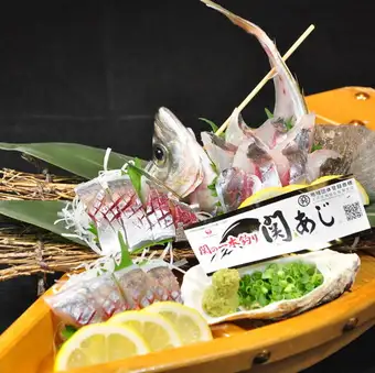 11/24~【煌-KIRAMEKI-】関アジ船盛・黒毛和牛ステーキ他、10品+飲放付