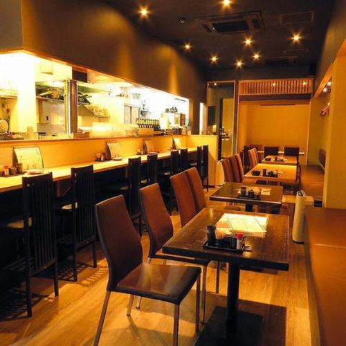 宴会に開放的なテーブル席