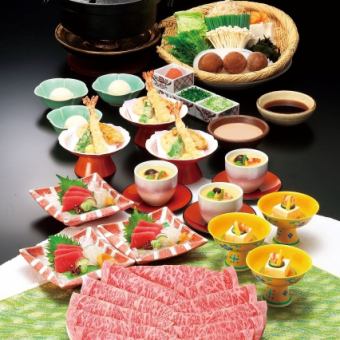 From 3/1 to 8/31 [Nigiwai course including shabu-shabu, 2-hour all-you-can-drink included] 8 dishes, domestic beef loin, 6,700 yen