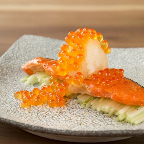 銀鮭のいくらおろしかけ