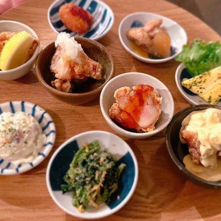 【妈妈派对/女生派对套餐】日式和西式开胃菜6种8道菜+主菜+特制甜点盘+2种饮料2500日元