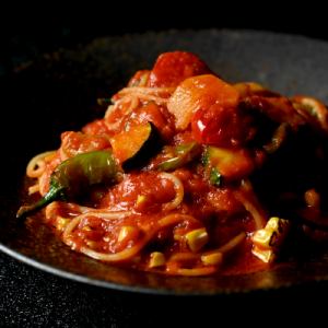 季節の野菜のスパゲッティ