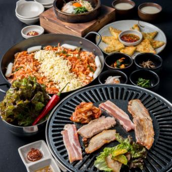 Samgyeopsal or Cheese Dakgalbi or Bulgogi - 2 choices of W main course with all-you-can-drink ¥4,500