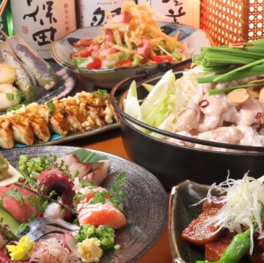 忘新年会を贅沢に◎【「真」極花火コース】刺身4種&国産もつ鍋他全8品2H飲み放題付6500→6000円