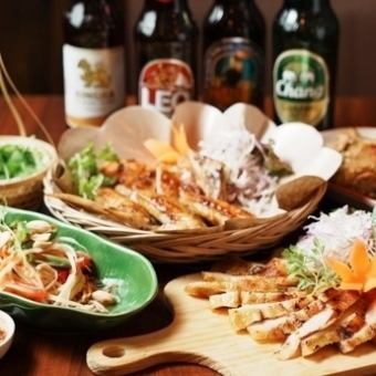 [Feel free to try Thailand♪] 5 types of food + dessert included! Koppun course light 2300 yen (tax included)