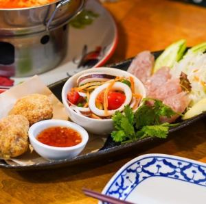 Assortment of 3 Thai snacks