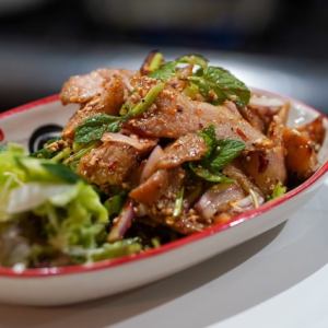 Namtok Ko Moo Yang (grilled pork belly with herbs)