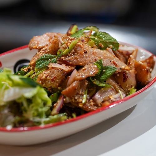 Namtok Ko Moo Yang (grilled pork belly with herbs)