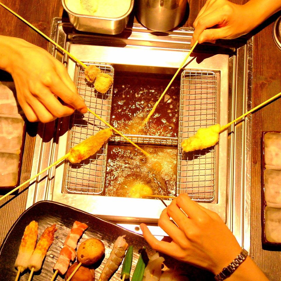 [Kannabe] Deep-fried skewers in a private space with all seats!