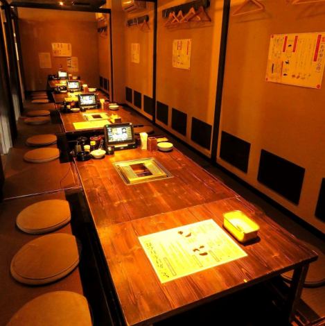 The popular sunken kotatsu seats can accommodate up to 35 people!! Recommended for banquets!