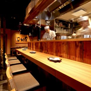 Counter 7 people [1-7 people] One person is also welcome ♪ Special seat of Yakitori shop is a counter seat! Perfect for chatting with friends and friends on a date ◎ Enjoy a specialty brand of sake and local beer with authentic yakitori ♪