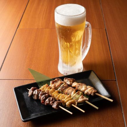 3時間!焼鳥、一品、鶏鍋などが食べ飲み放題!全126品食べ飲み飲み放題!4600円(税込)